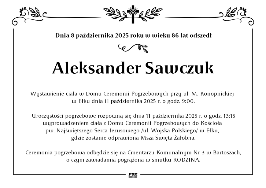 Aleksander Sawczuk - nekrolog